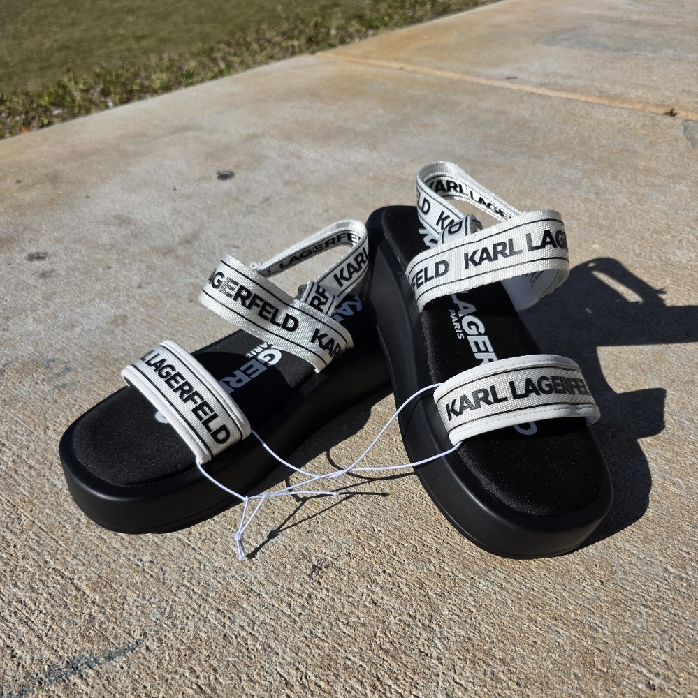 Karl Lagerfeld Black and White Sandals